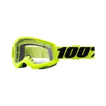 100% STRATA 2 Goggle Fluo/Yellow - Clear Lens